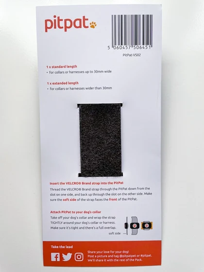 Reverse side of packaging for the extra Velcro.